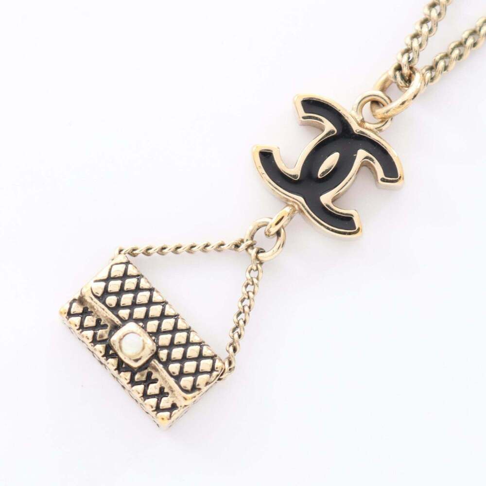 CHANEL Authentic Black Logo Necklace - Picture 1 of 5